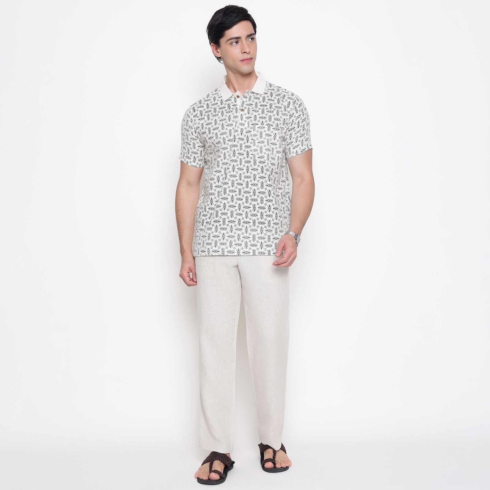Men Printed 100% Kora Cotton Polo T-shirt | Regular Fit | Abstract 3