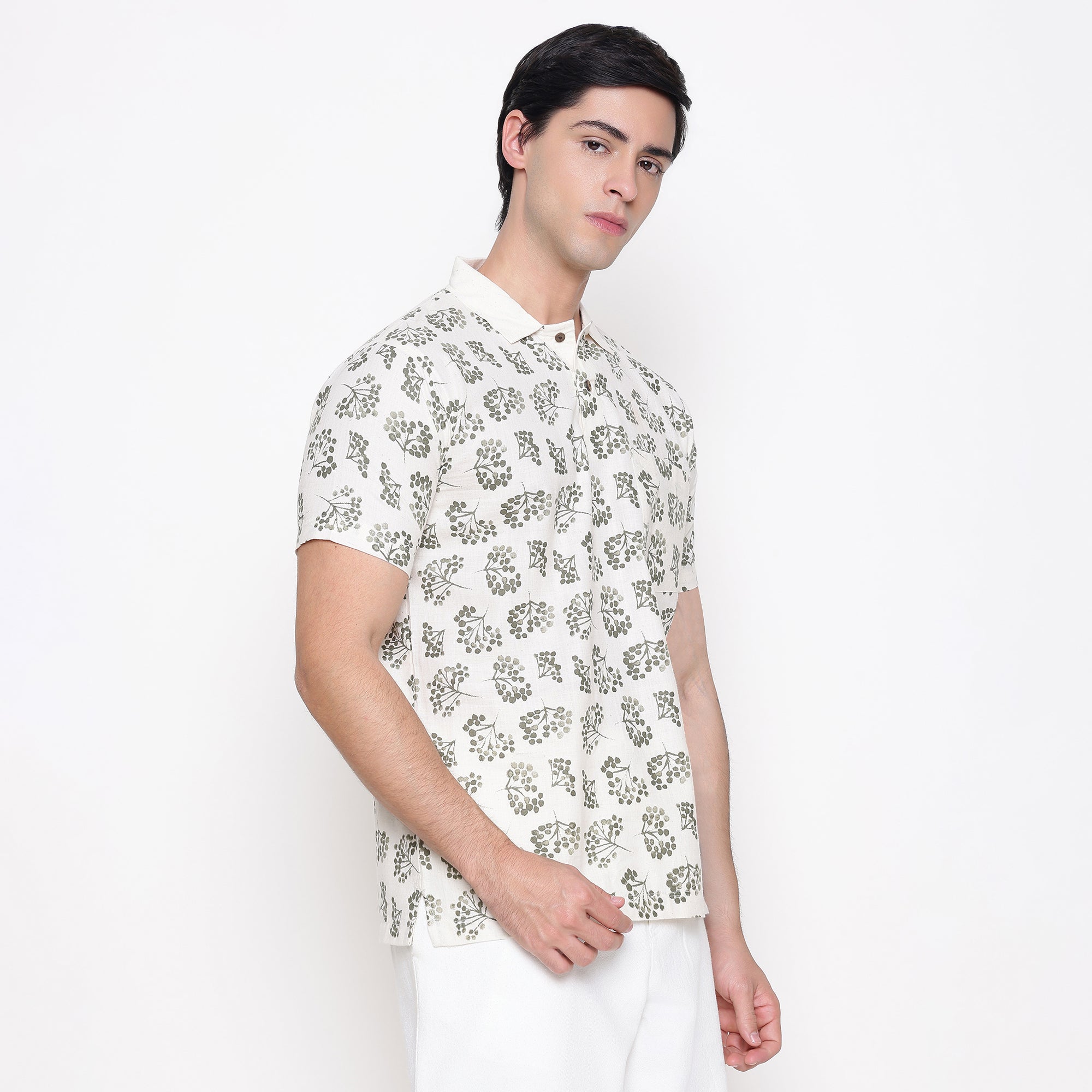 Men Printed 100% Kora Cotton Polo T-shirt | Regular Fit