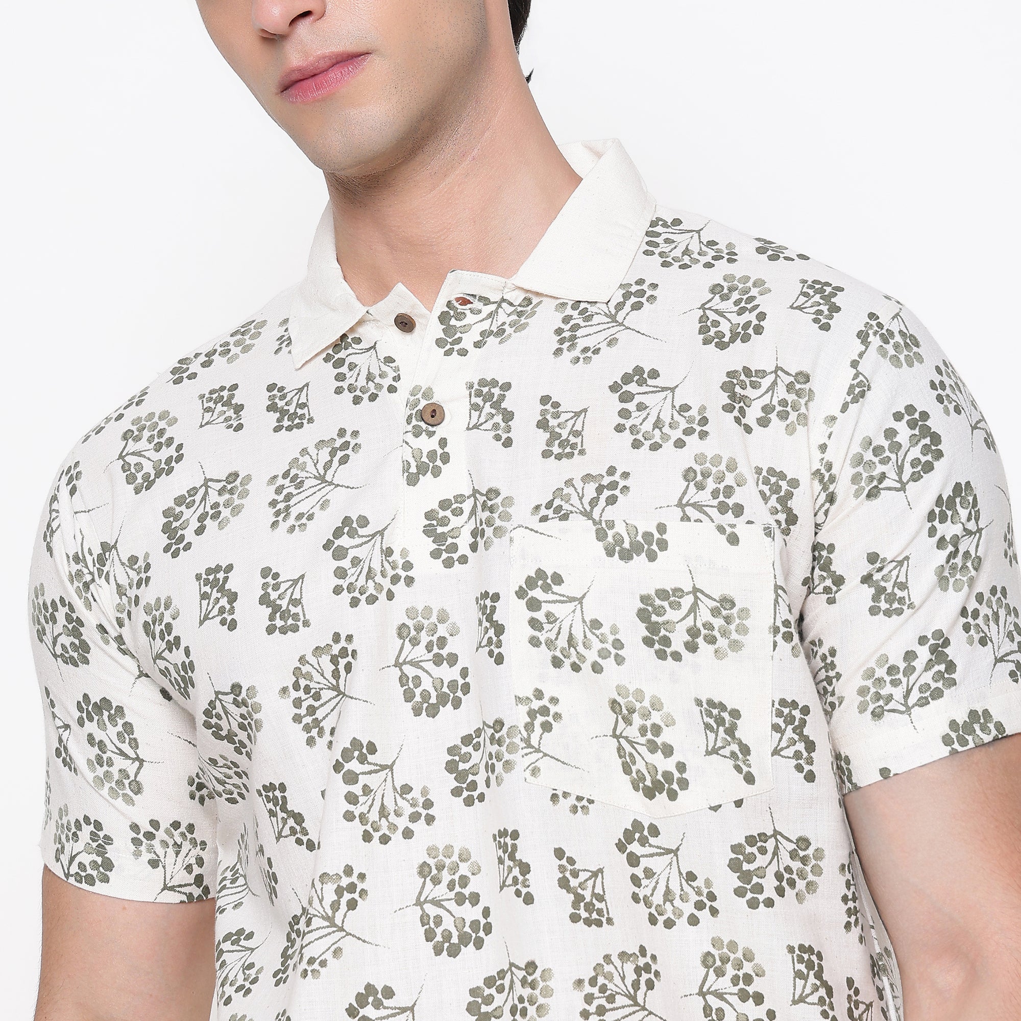 Men Printed 100% Kora Cotton Polo T-shirt | Regular Fit