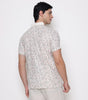 Men Printed 100% Kora Cotton Polo T-shirt | Regular Fit | White