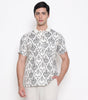 Men Printed 100% Kora Cotton Polo T-shirt | Regular Fit | Black