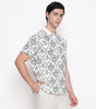 Men Printed 100% Kora Cotton Polo T-shirt | Regular Fit | Black