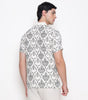 Men Printed 100% Kora Cotton Polo T-shirt | Regular Fit | Black