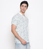 Men Printed 100% Kora Cotton Polo T-shirt | Regular Fit | Green Printed