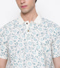 Men Printed 100% Kora Cotton Polo T-shirt | Regular Fit | Green Printed