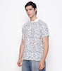Men Printed 100% Kora Cotton Polo T-shirt | Regular Fit | Blue Printed
