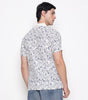 Men Printed 100% Kora Cotton Polo T-shirt | Regular Fit | Blue Printed