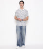 Men Printed 100% Kora Cotton Polo T-shirt | Regular Fit | Blue Printed