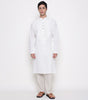 Men Embroidered Regular Fit 100% Kora Cotton Kurta Pyjama Set | White