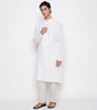 Men Embroidered Regular Fit 100% Kora Cotton Kurta Pyjama Set | White