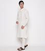 Men Embroidered Regular Fit 100% Kora Cotton Kurta Pyjama Set | Off White