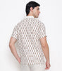 Men Printed 100% Kora Cotton Polo T-shirt | Regular Fit | White Yellow