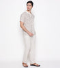 Men Printed 100% Kora Cotton Polo T-shirt | Regular Fit | White Yellow