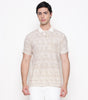 Men Printed 100% Kora Cotton Polo T-shirt | Regular Fit | Yellow