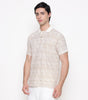 Men Printed 100% Kora Cotton Polo T-shirt | Regular Fit | Yellow