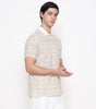 Men Printed 100% Kora Cotton Polo T-shirt | Regular Fit | Yellow