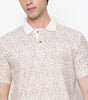Men Printed 100% Kora Cotton Polo T-shirt | Regular Fit | Yellow