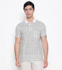 Men Printed 100% Kora Cotton Polo T-shirt | Regular Fit | Abstract 3