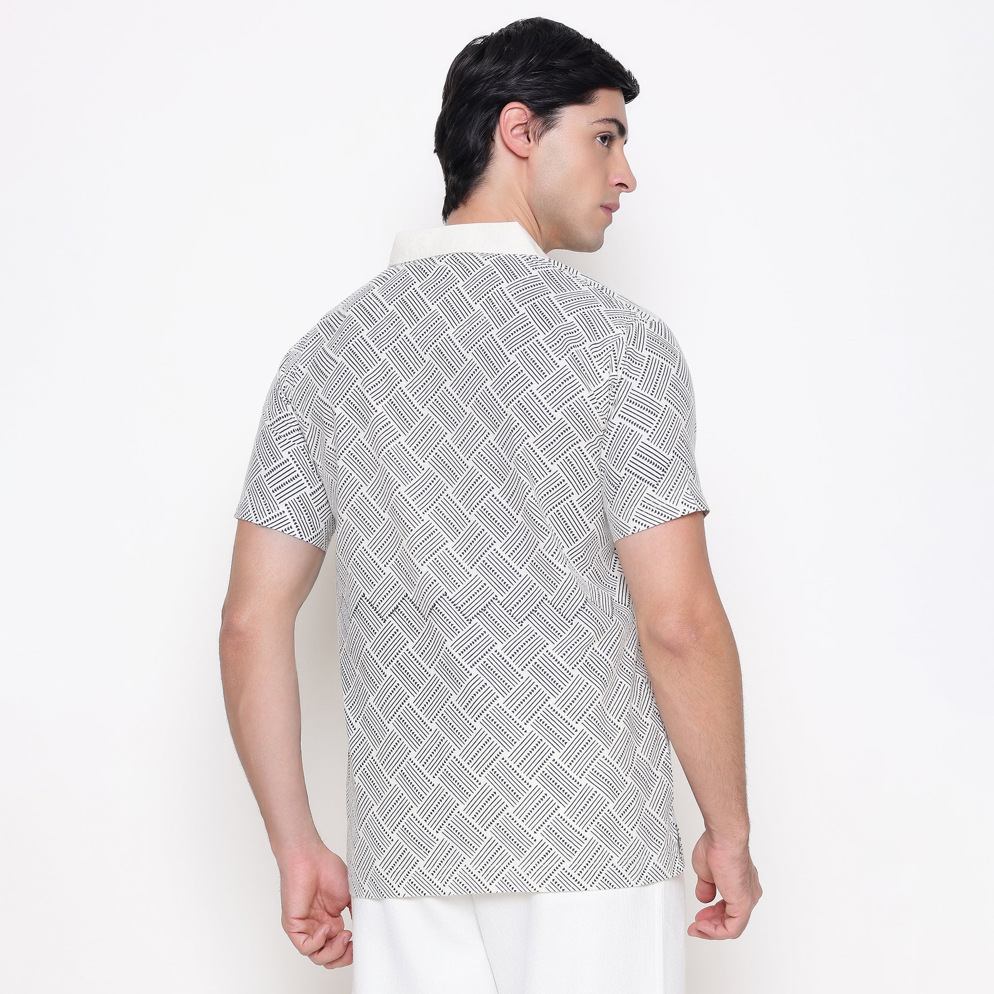 Men Printed 100% Kora Cotton Polo T-shirt | Regular Fit | Abstract 2
