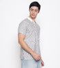 Men Printed 100% Kora Cotton Polo T-shirt | Regular Fit | Abstract 1