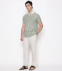 Men Printed 100% Kora Cotton Polo T-shirt | Regular Fit | Green White