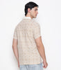Men Printed 100% Kora Cotton Polo T-shirt | Regular Fit | Beige