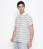 Men Printed 100% Kora Cotton Polo T-shirt | Regular Fit | Black Dot Design