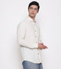 Men Solid 100% Kora Cotton Regular Fit Shirt | Pure Cotton | Cream