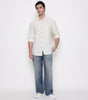 Men Solid 100% Kora Cotton Regular Fit Shirt | Pure Cotton | Cream