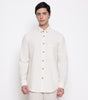 Men Solid 100% Kora Cotton Regular Fit Shirt | Pure Cotton | Beige
