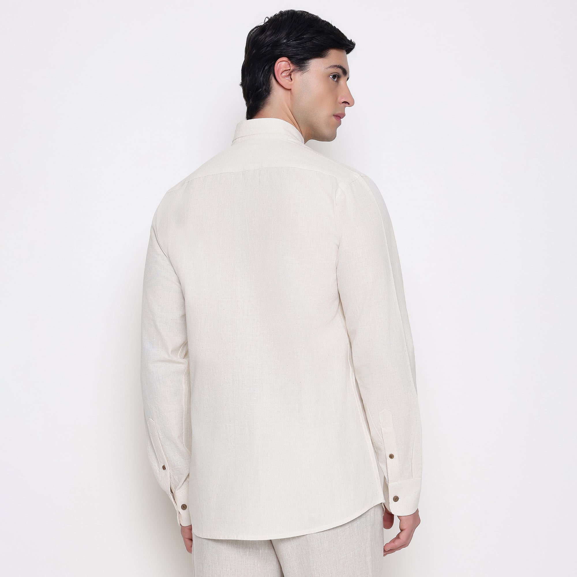 Men Solid 100% Kora Cotton Regular Fit Shirt | Pure Cotton | Beige
