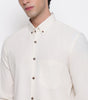 Men Solid 100% Kora Cotton Regular Fit Shirt | Pure Cotton | Beige