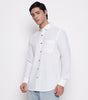 Men Solid 100% Kora Cotton Regular Fit Shirt | Pure Cotton | White