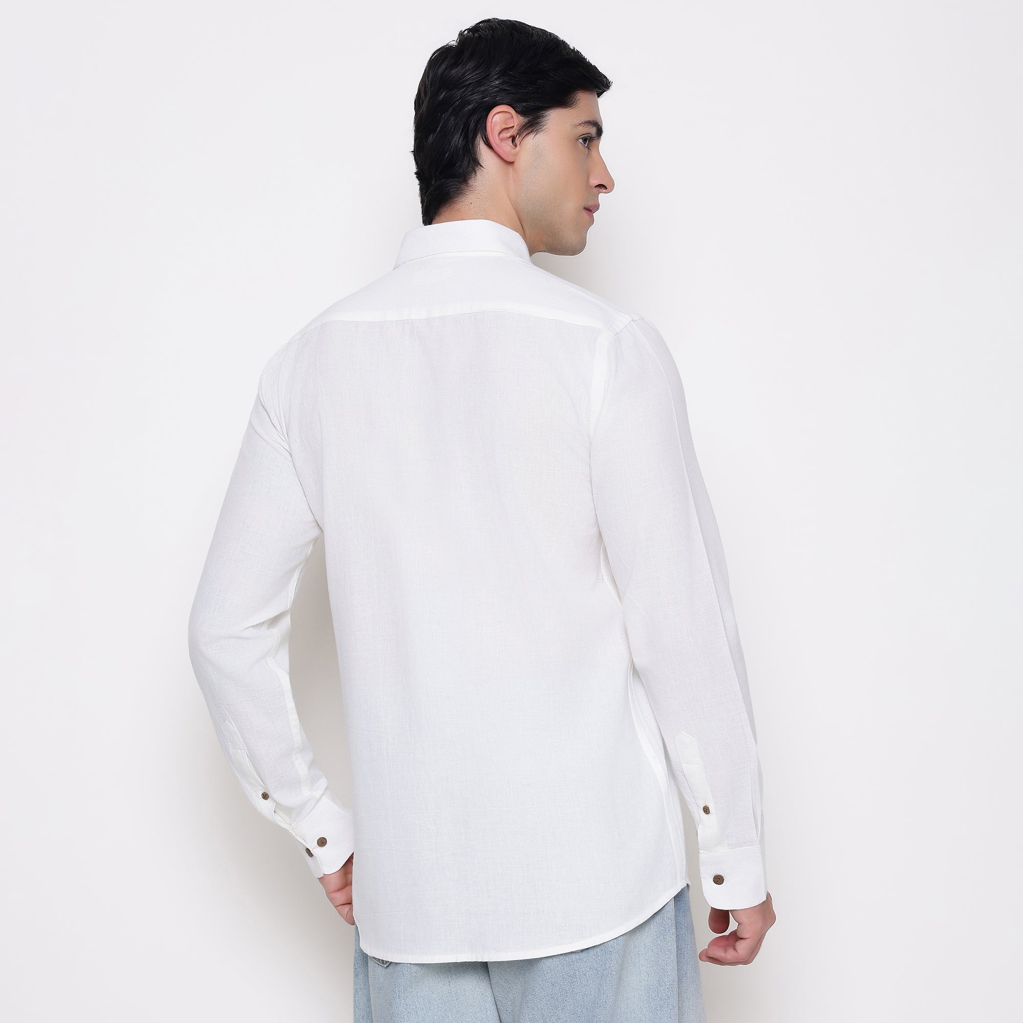 Men Solid 100% Kora Cotton Regular Fit Shirt | Pure Cotton | White