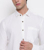 Men Solid 100% Kora Cotton Regular Fit Shirt | Pure Cotton | White