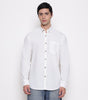Men Solid 100% Kora Cotton Regular Fit Shirt | Pure Cotton | Pure White