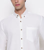 Men Solid 100% Kora Cotton Regular Fit Shirt | Pure Cotton | Pure White